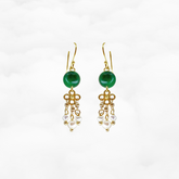 Серьги из нефрита и жемчуга «Семена небес»